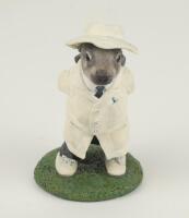 &lsquo;The Rabbit Umpire&rsquo;. A handmade and painted figure of a rabbit in umpires attire stood with his hands behind his back. 5&rdquo; tall. Makers mark and date &lsquo;2005&rsquo; impressed to base. A excellent detailed figure. This is an original unique figure and no copies wer