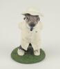 &lsquo;The Rabbit Umpire&rsquo;. A handmade and painted figure of a rabbit in umpires attire stood with his hands behind his back. 5&rdquo; tall. Makers mark and date &lsquo;2005&rsquo; impressed to base. A excellent detailed figure. This is an original unique figure and no copies wer
