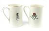 &lsquo;Lord&rsquo;s Cricket Ground-The Pavilion. Marylebone Cricket Club&rsquo; and &lsquo;Lancashire County Cricket Club. Member&rsquo;s Pavilion, Old Trafford&rsquo;. Two Sandland Ware ceramic tankards with transfer printed image of each pavilion to each side and &lsquo;Old Father Time&rsquo; and Lan - 2