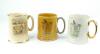 W.G. Grace. Custard yellow tankard with colour transfer printed image of Grace in batting pose to side. 4.75&rdquo; tall. Silver lustre to rim and handle. Sold with an identical tankard in white glaze with gold lustre to handle and rim and an Arthur Wood &sbquo;&Auml;&ograve;Sp