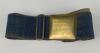 Cricket belt and buckle. Brass cricket full belt and buckle. The brass buckle of oblong design with inscription &lsquo;Presented by The Bermondsey Albion Cricket Team to A. Coughtrey. January 8th 1881. The belt in plain blue cloth. Very good condition. Rare to 
