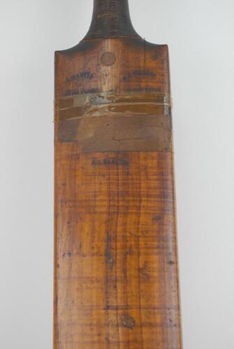 Richard Gorton ‘Dick’ Barlow, Lancashire & England, 1871-1891. ‘My Favourite Bat’. A very historic bat used by Barlow during the 1886 cricket season and abroad on tour with the England team in Australia in 1886-1887. The bat, which a beautiful patina, is 