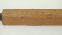 George Geary. Leicestershire & England 1912-1938. ‘What a Bat’. A Gunn & Moore ‘Autograph’ cricket bat used by Geary during his playing career, the vendor suggests around 1925 in his notes. The bat was presented to William Sherwin, bat maker of Nottingham