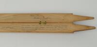 Clement Arthur Milton. Gloucestershire & England 1948-1974. Stuart Surridge cricket stump presented to and used in the England v New Zealand Test match played at Leeds in 1958 where Arthur Milton made his test debut and scored a century for England in his