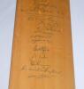 Lancashire and Nottinghamshire 1968. Ken Higgs Benefit year. Harrow size Slazenger Gradidge bat with stamp for &lsquo;Jack Sharp, Liverpool&rsquo;. Signed in ink to the face by twelve Lancashire and eleven Nottinghamshire players. Lancashire signatures include Bond ( - 3