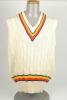 Brian William Luckhurst. Kent & England 1958-1976. M.C.C. sleeveless touring sweater, by Kent & Curwen, worn by Luckhurst whilst playing for England on tours abroad. The sweater with trimming in M.C.C. colours of red, gold and black to neck and waist. The