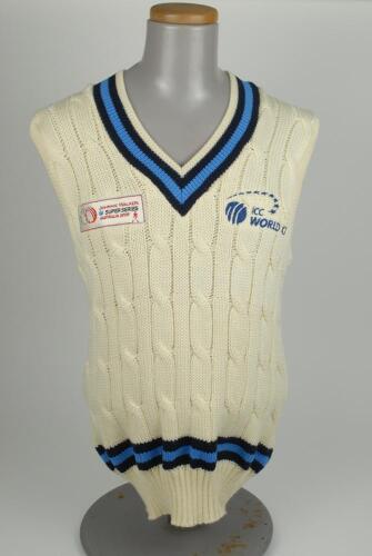 Brian Charles Lara. Trinidad & Tobago, Warwickshire & West Indies 1987-2008. I.C.C. World XI sleeveless cricket sweater worn by Lara