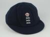 Alec James Stewart. Surrey & England 1981-2003. England navy blue cloth Test cap, by Albion C&D of Australia, with embroidered three lions and coronet emblem of England to cap, worn by Stewart during his Test career. Signed to inside label by Stewart and 