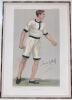 Charles Burgess Fry, Sussex & England 1892-1921. Original Vanity Fair colour chromolithograph of Fry in athletics attire entitled ‚ÄòOxford Athletics’ and dated April 19th 1894 by artist SPY. Beautifully signed by Fry in black ink to the image. Handsomely - 2