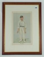 Robert Abel, Surrey & England 1881-1904. Original Vanity Fair colour chromolithograph of Abel in fielding pose entitled ‚ÄòBobby’ and dated June 5th 1902 by artist SPY. Very nicely signed by Abel in black ink to lower border of the image. Nicely mounted, 