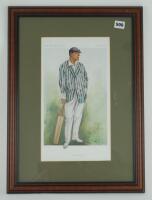 Edward Wentworth Dillon. Kent 1900-1923. Vanity Fair. Original Vanity Fair colour chromolithograph of Dillon wearing striped blue blazer and holding a bat to side entitled ‚ÄòThe Champion County’ and dated September 13th 1913 Men of the Day 2339 by artist