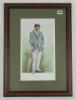 Edward Wentworth Dillon. Kent 1900-1923. Vanity Fair. Original Vanity Fair colour chromolithograph of Dillon wearing striped blue blazer and holding a bat to side entitled ‚ÄòThe Champion County’ and dated September 13th 1913 Men of the Day 2339 by artist