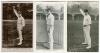 Albert &lsquo;Tibby&rsquo; Cotter. New South Wales & Australia 1901-1914. Three mono postcards of Cotter all in bowling pose, one real photograph and two printed. Publishers are Bolland, Davidson Brothers 1909 and one unknown. Good condition