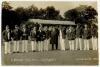 South Africa tour to England 1912. Mono real photograph postcard of the South Africa team standing on the pitch with the Mayor of Bournemouth, taken during the Bournemouth Cricket Week for the match Hampshire v South Africa, 2nd-4th September 1912. Bourne