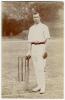 Christopher Maitland Howard Hathorn. Transvaal & South Africa 1897-1911. Excellent sepia real photograph postcard of Hathorn, full length, in batting attire and stood at the wicket. Foster of Brighton. Postally unused. Very good condition. An excellent i