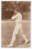 Reverend Frank Hay Gillingham. Essex 1903-1928. Sepia real photograph postcard of Gillingham in batting pose at the wicket. Blind embossed stamp for Foster & Co., Brighton, to lower right corner. Postally unused. Adhesive marks to verso where previously l