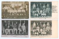 Hampshire C.C.C. team postcards 1902-1908. Unusual sepia real photograph postcard of the ‘Hampshire C.C. Football XI 1908’ with the players seated and standing in rows wearing football attire. Players names annotated to lower edge of the image and again t