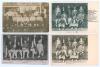Hampshire C.C.C. team postcards 1902-1908. Unusual sepia real photograph postcard of the &lsquo;Hampshire C.C. Football XI 1908&rsquo; with the players seated and standing in rows wearing football attire. Players names annotated to lower edge of the image and again t