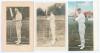 Archibald Campbell ‘Archie’ Maclaren. Lancashire & England 1890-1914. Three early postcards of Maclaren in batting poses. Includes two real photograph postcards, one Wrench Series no. 1390, the other Rotary Photographic Series no. 3812. Also a colour post