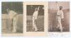 John Thomas Hearne. Middlesex & England 1888-1923. Two early mono real photograph postcards of Hearne at the wicket, one in batting pose, Rotophot series no. 8604, the other in bowling pose, Wrench Series no. 2041. Both postally unused. Sold with a colour