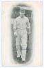 Elias Henry ‘Patsy’ Hendren. Middlesex & England 1907-1937. Mono postcard of Hendren in cameo walking out to bat wearing a Middlesex cap. Signed to the image in blue ink by Hendren. Publisher unknown. Some soiling, small adhesive marks to verso, otherwise