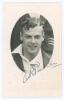 Ian Alexander Ross Peebles. Middlesex, Oxford University & England 1928-1948. Original mono real photograph postcard of Peebles head and shoulders in cameo wearing cricket attire and blazer. Nicely signed in ink ‘I.A.R. Peebles’. Official stamp for A. Wil