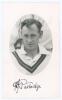 Reginald Joseph Partridge. Northamptonshire 1929-1948. Original mono real photograph postcard of Partridge, head and shoulders in cameo wearing cricket attire. Nicely signed in ink by Partridge to lower border. Official stamp for A. Wilkes & Son, West Bro