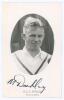 Maurice Edward Frank Dunkley. Northamptonshire 1937-1939. Original mono real photograph postcard of Dunkley, head and shoulders in cameo wearing cricket attire. Nicely signed in ink by Dunkley with typed title to lower border. Dated to verso 1939. Officia
