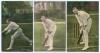 Arthur Owen Jones. Nottinghamshire, Cambridge University & England 1892-1914. Three early colour postcards of Jones depicted full length in different batting poses. Publishers are National Series no. 773, Lindley Series, the other unknown. Two postally us