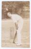 George Trevor Branston. Nottinghamshire & Oxford University 1903-1913. Early sepia real photograph postcard of Branston standing full length at the wicket in batting pose. Foster of Brighton. Postally unused. A nice image in very good condition.