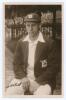 Arthur Bradley Wheat. Nottinghamshire 1927-1939. Early sepia real photograph postcard of Wheat seated half length, wearing Nottinghamshire cap and blazer. C.H. Richards of Nottingham. Signed in ink to the photograph by Wheat. Postally unused. Adhesive mar