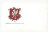 Somerset C.C.C. &lsquo;Badge of the Somerset County Cricket Club&rsquo;. Colour postcard of the county shield emblem on white background. &lsquo;Pictorial Post Card&rsquo; and space to &lsquo;Affix Halfpenny Stamp&rsquo; to verso. Appears to be early, c.1910. Postally unused. Minor wear and