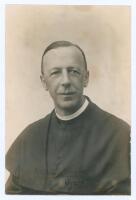 Arthur James Hook. Somerset 1897-1906. Early mono real photograph postcard of Hook, head and shoulders, wearing religious attire. Signed and dated in ink to the darker part of the image ‘Arthur J. Hook 1927’. Postally unused. Adhesive damage to verso, min