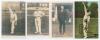 Leonard Charles &lsquo;Len&rsquo; Braund. Surrey, Somerset & England 1896-1920. Two early mono real photograph postcards of Braund depicted full length in cricket attire at the crease, one in bowling pose, Rotophot series no. 8608, the other holding a ball, Hartmann 