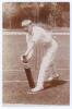 Frederick Marshall &lsquo;Fred&rsquo; Lee. Kent & Somerset 1895-1907. Early sepia real photograph postcard of Lee, full length in batting pose, wearing a hooped cap. Foster of Brighton. Postally unused. Slight fading to one edge, otherwise a nice image in very good c