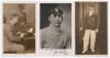 John Berry &lsquo;Jack&rsquo; Hobbs. Surrey & England 1905-1934. Three mono/ sepia postcards of Hobbs including two real photographs. One a sepia real photograph postcard of Hobbs at his typewriter, titled &lsquo;Hobbs with his Corona&rsquo;, stamp to verso for Fred. C. Colcloug