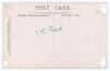 John William &lsquo;Bill&rsquo; Hitch. Surrey & England 1907-1925. Early sepia real photograph postcard of Hitch, three quarter length at the wicket, wearing Surrey cap and blazer. Nicely signed in black ink &lsquo;Yours sincerely, J.W. Hitch&rsquo;. Foster of Brighton. Postally - 2