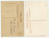 Thomas Walter Hayward. Surrey & England 1893-1914. Three early mono real photograph postcards of Hayward, fully length in various batting poses wearing cricket attire and Surrey cap. Publishers are Rival Photographic Series no. 1612, R. Thiele, and Rotary - 4