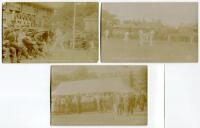 Sussex postcards by T.W.S. Wiles of Hove 1912 and 1913. Three sepia real photograph postcards taken at Sussex matches played at Hove in the two years quoted. The titles are ‘Sussex v Australians, Hove 1912’ showing a player going up the stairs of the pavi