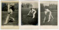 Sussex. Three Hartmann real photograph postcards of Sussex players, Cyril Bland (1897-1904), George Brann (1883-1905) and Arthur Collins (1895-1902). All postally unused. Good/very good condition