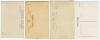 Albert Edward Relf. Sussex & England 1900-1921. Four postcards of Relf, one sepia, three mono, two real photograph and two printed. Two in batting pose, two bowling images, publishers are Foster Series, Hartmann, &lsquo;Famous Cricketers S.C., H&rsquo; and Star Serie - 2