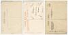 Wilfred Rhodes. Yorkshire & England 1898-1930. Three postcards of Rhodes, two mono and one sepia, all printed, two in bowling pose images and one batting, publishers are Walker, Wrench and one other. Postally unused. Qty 3. Good condition - 2
