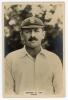 George Rubens Cox. Sussex 1895-1928. Phillips ‘Pinnace’ premium issue cabinet size mono real photograph trade card of Cox, head and shoulders wearing cricket attire and Sussex cap. No. 55.C. 4”x6”. Plain back. Minor silvering, otherwise in very good condi