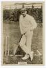 Harry Robert Murrell. Middlesex 1899-1905. Phillips &lsquo;Pinnace&rsquo; premium issue cabinet size mono real photograph trade card of Murrell, standing full length leaning on a bat at the wicket, wearing Middlesex cap. No. 60.C. 4&rdquo;x6&rdquo;. Plain back. Very good conditi