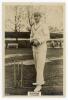 Frederick John Durston. Middlesex & England 1919-1933. Phillips ‘Pinnace’ premium issue cabinet size mono real photograph trade card of Durston, standing full length holding a ball at the wicket, wearing Middlesex cap. No. 61.C. 4”x6”. Plain back. Very go