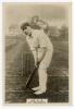 Garnet Morley Lee. Nottinghamshire & Derbyshire 1910-1933. Phillips ‘Pinnace’ premium issue cabinet size mono real photograph trade card of Lee, standing full length at the wicket in batting pose, wearing Nottinghamshire cap. No. 62.C. 4”x6”. Plain back. 