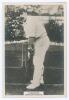 George Joseph Thompson. Northamptonshire, Auckland & England 1909-1922. Phillips &lsquo;Pinnace&rsquo; premium issue cabinet size mono real photograph trade card of Thompson, full length wearing batting attire at the crease. No. 75.C. 4&rdquo;x6&rdquo;. Plain back. A rarer card 