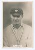 Evelyn Rockley Wilson. Yorkshire, Cambridge University & England 1899-1923. Phillips &lsquo;Pinnace&rsquo; premium issue cabinet size mono real photograph trade card of Wilson, head and shoulders wearing cricket attire and Yorkshire cap. No. 90.C. 4&rdquo;x6&rdquo;. Plain back. 