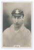 Charles Philip ‘Phil’ Mead. Hampshire & England 1899-1923. Phillips ‘Pinnace’ premium issue cabinet size mono real photograph trade card of Mead, head and shoulders wearing cricket attire and Hampshire cap. No. 91.C. 4”x6”. Plain back. Very good condition