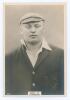 Lawrence Whalley Cook. Lancashire 1907-1923. Phillips ‘Pinnace’ premium issue cabinet size mono real photograph trade card of Cook, head and shoulders wearing Lancashire cap and blazer. No. 94.C. 4”x6”. Plain back. Very good condition.